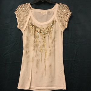 Sequin Fitted Tee